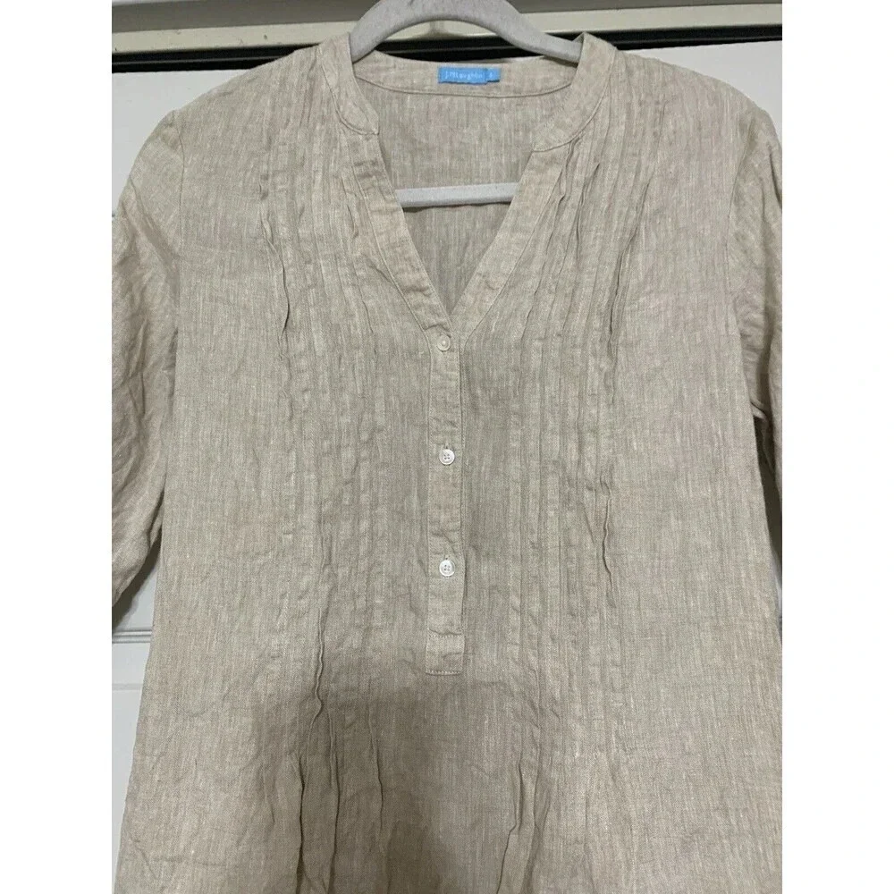 J. McLaughlin Natural Beige Linen Mini Dress - Picture 5 of 7